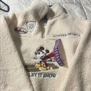 Disney Cream Mickey Mouse Winter Sports Fleece